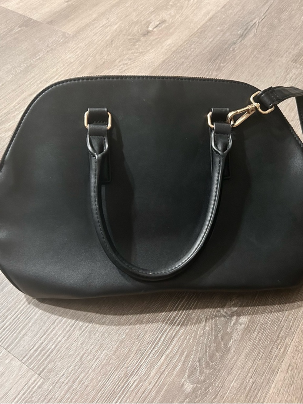 Classic Black Women's Dome Satchel Handbag
